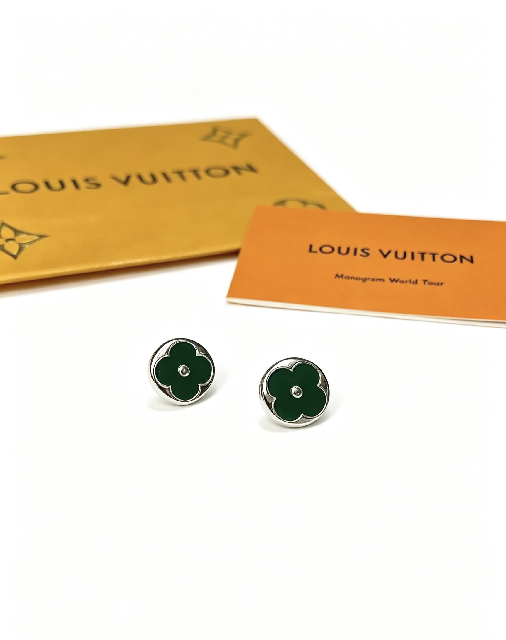 Louis Vuitton Green Flower Earrings